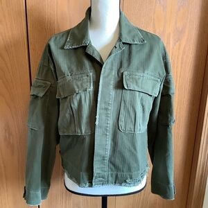 NWT GRLFRND Distressed Army Jacket Sz-S